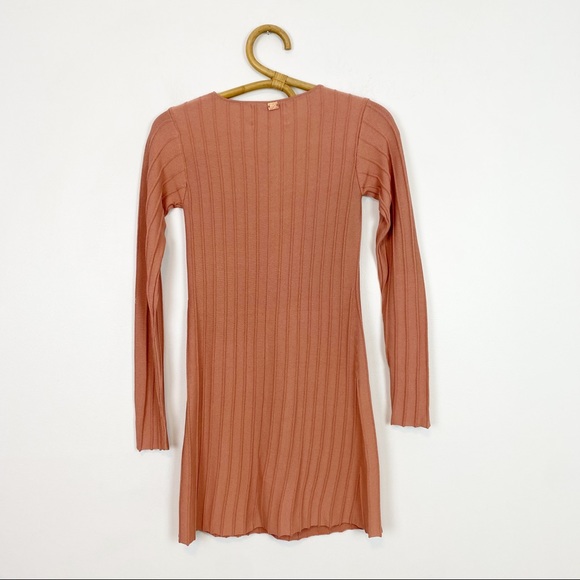 Knitz For Love & Lemons | Simone Lace Up Front Dress Ribbed Size S - Picture 6 of 9